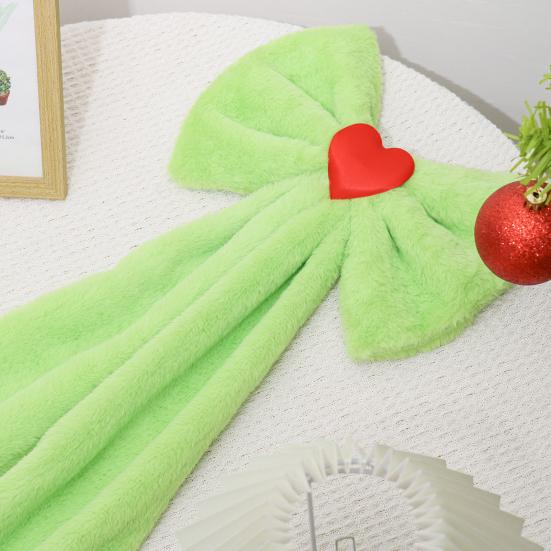Large Plush Velvet Bow Giant Green Decorative Bow with Long Tail Christmas Tree Topper Decoration for Room Backdrop Wedding Birthday Party Wall Decor