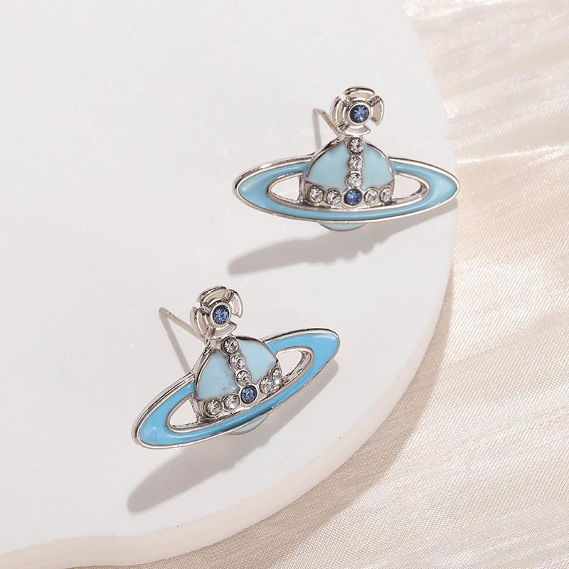 Boucles d'oreilles en émail Perle Saturne Impératrice Cixi - Puces uniques haut de gamme pour femmes