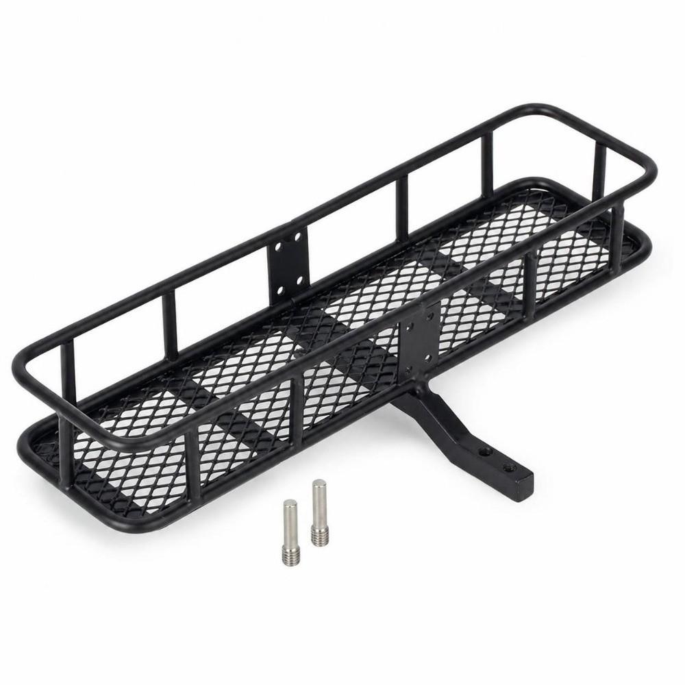 Black Spare Tire Mount Rear Carrier Impact Proof Luggage Basket for 1/10 RC Crawler