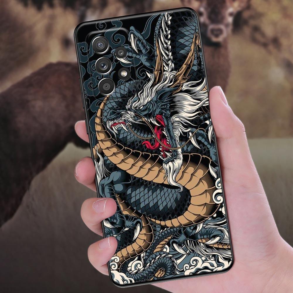 Japanese Wave Dragon Anime Phone Case For Samsung Galaxy A57 A56 A37 A55 A36 A26 A54 A52 A35 A34 A25 A17 A16 A15 A07 Soft Cover