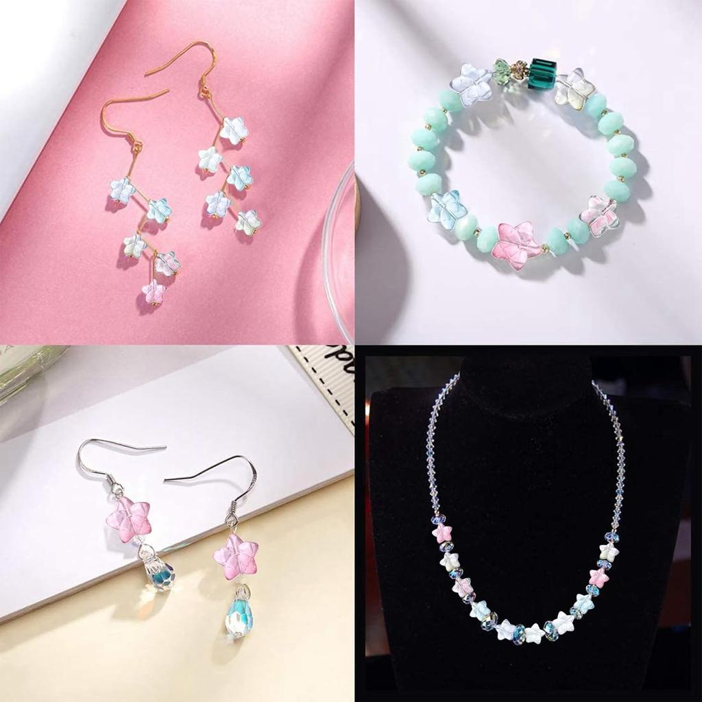 50Pcs Popular Dot Drill Beads Dimond Various Styles Flower Star Loose Beads For Jewelry Making DIY Crafts Pendant