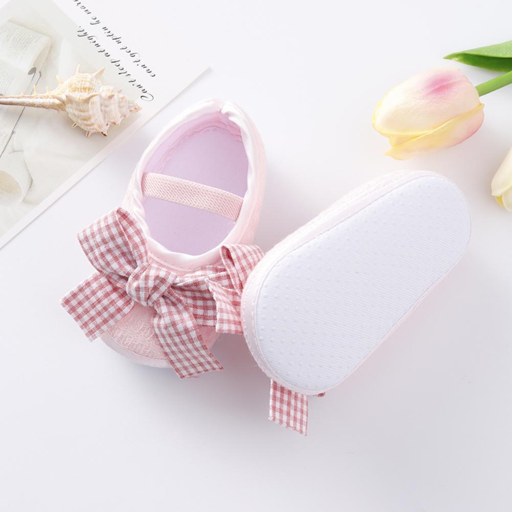 Bebeluși Fetițe Kid Prewalker Lovely Dot Plaid Bowknot Cu talpă moale Nou-născut Toddler First Walkers