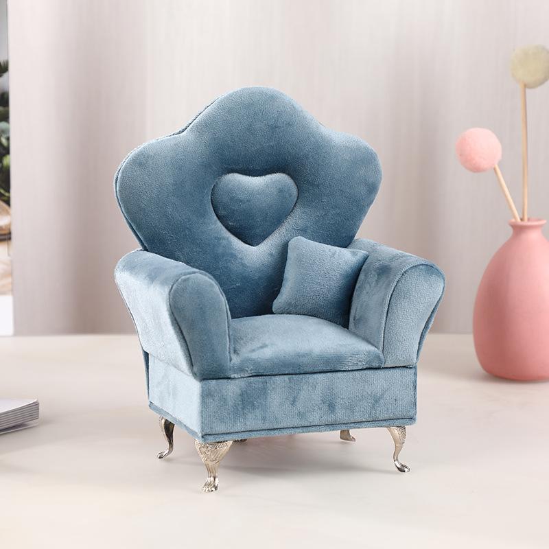 Cross-border European velvet sofa jewelry box sofa small items storage Nordic style cute exquisite storage box ornament