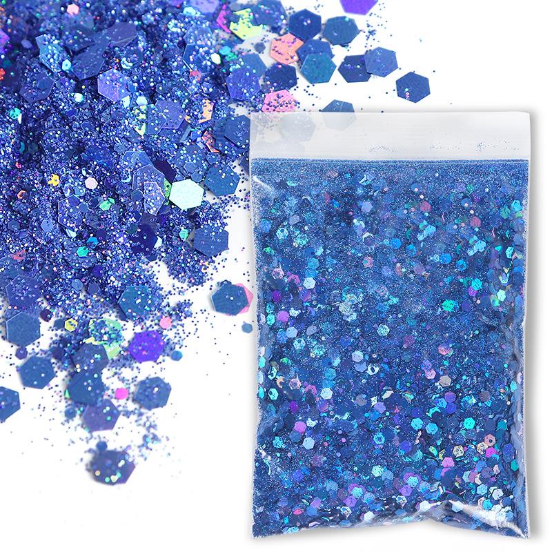 50G Glitter Mixed Hexagon Colorful Sequin Powder DIY Handmade Jewelry Epoxy Resin Making For Mold Nails Craft Accessories