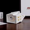 European Ceramic LED Christmas House Ornament: Creative Hollow Candlestick Night Light