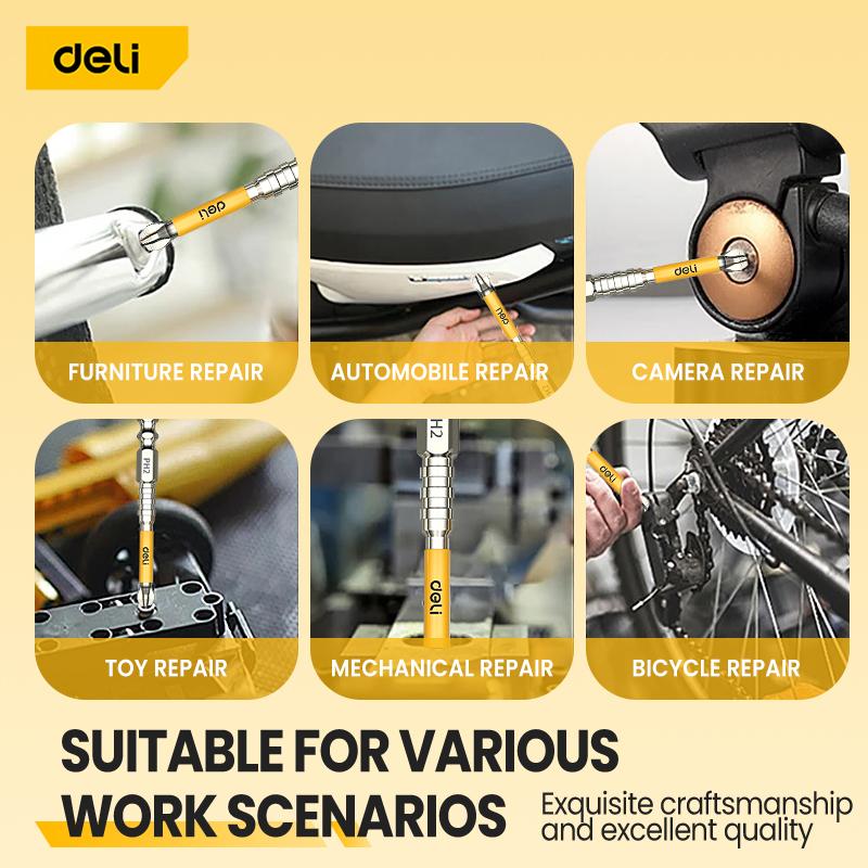 6/12 Pack Magnetic Screwdriver Bits Non-slip Shockproof Phillips Impact Bits Hex Shank Alloy Steel Bits Suitable for Power Tools