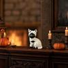 Shelf Halloween Decoration Mummy Black Cat Resin Figurine, Kitten Statue with Big Eyes & Wrapped Bandages, Figurine Cute Desk Ornament for Spooky Home