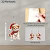 2D Flat Cute Christmas Dog Acrylic Earrings Dangle Drop for Women Charm Decoration Gifts
