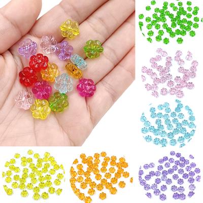 Kreativer Modeschmuck, 10 mm, 20 Stück, Acrylperlen, Armband, transparent, Abteilung für Zubehör, 10 mm Blütenperle, DIY, Mix-Farbe, Blumen-Abstandshalter