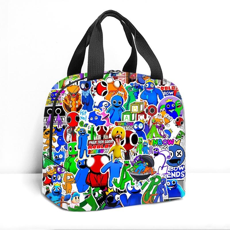 Rainbow Friends Cartoon Style Lunch Bag Thick Aluminum Foil Insulated Picnic Bag