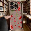 Red Cherries and Dots Phone Case for iPhone 17 16 15 14 13 12 11 Pro Max Plus Anti Scratch, Gel Flexible Protective