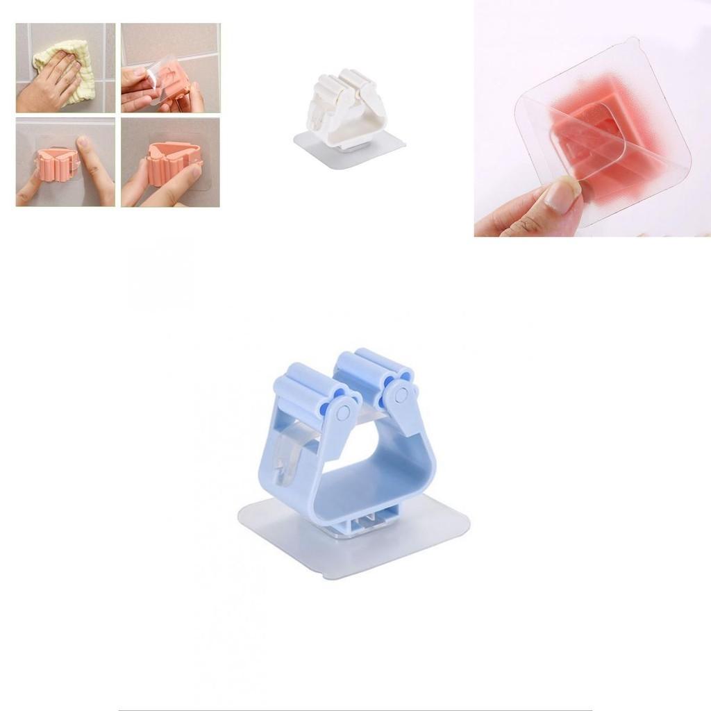 Stylish Wall Mounted Mop Organizer Holder With Sturdy Storage Rack For Kitchen Tools