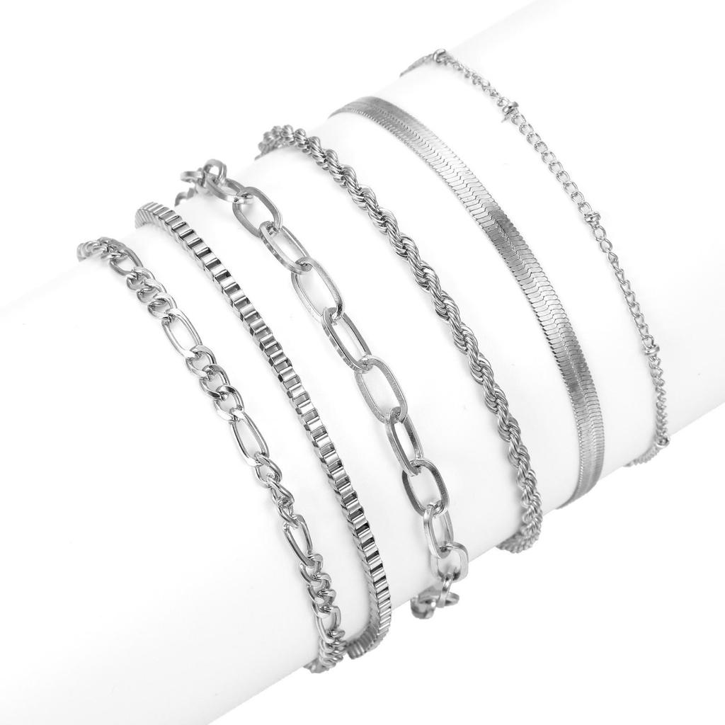 Bohemian Minimalist Multi-layer Women's Chain Bracelet Set