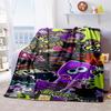 Gra 3D, Splatoon, Modny Uroczy Kreskówkowy Miękki Pluszowy Koc, Koc Flanelowy Pokój Gracza Łóżko Sofa Koc na Drzemkę grinch