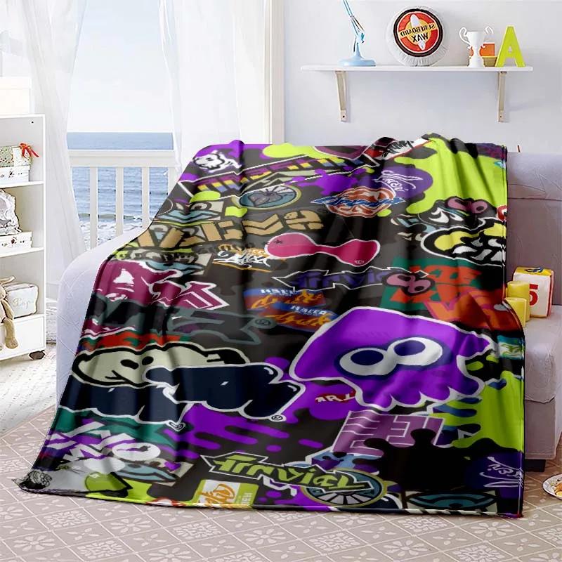 

3D Game, Splatoon, Fashion Cute Cartoon Soft Plush Blanket, Flannel Blanket Game Player Bedroom Bed Sofa Nap Blanket grinch 80x120cm(31x47inch)