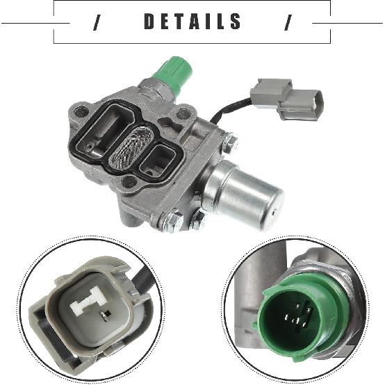 Sestava solenoidového rozdělovacího ventilu Motoforti, pro Honda Civic 1996-2000 Motor D16Y8, Hliníková slitina, s těsněním, 15810P2RA01, Stříbrno-zelený tón, 1 sada