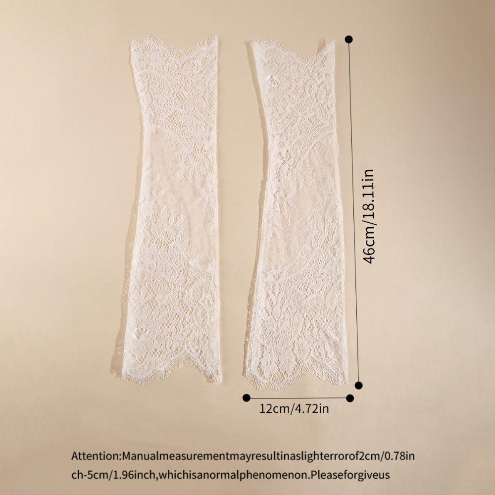 Eyelash Edge Lace Arm Sleeves Fingerless Lace Cuffs Vintage Arm Cover Cosplay Show