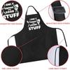 Rosoz Funny BBQ Black Chef Aprons for Men, Adjustable Kitchen Cooking Aprons for Men, Dad, Husband - Birthday, Father's Day