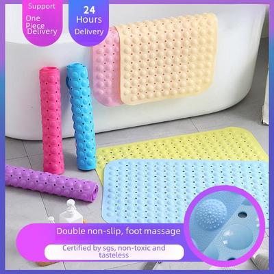 Tapete antiderrapante de PVC para banheiro com ventosas - Tapete para pés para casa, banho, banheira, vaso sanitário e massagem