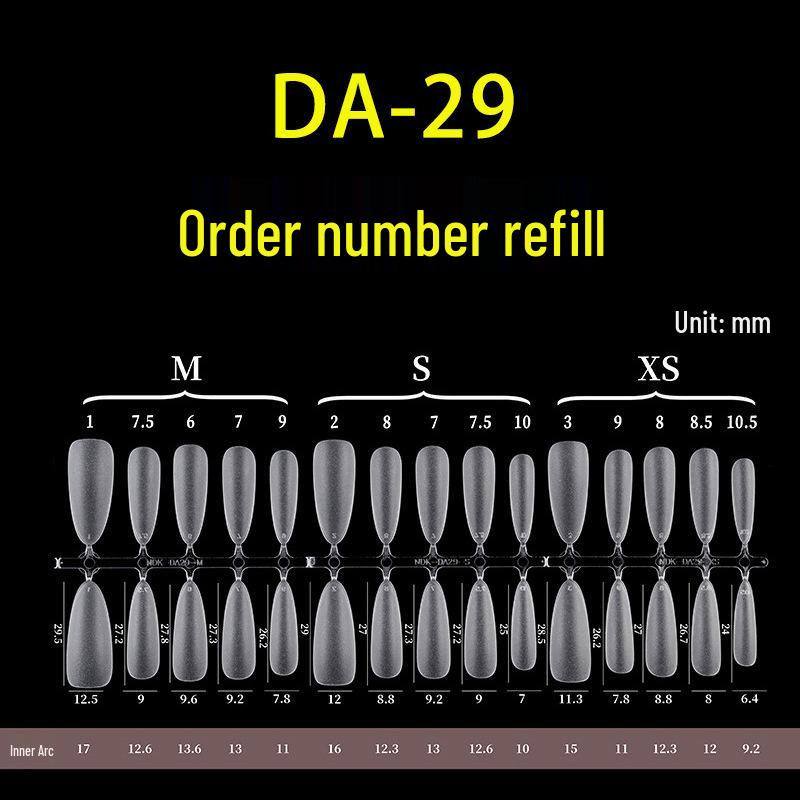 

Nadico Wearable Ultra-thin Nail Tips DA29 Long Oval No-Grind Manicure Patches - Single Number Refill