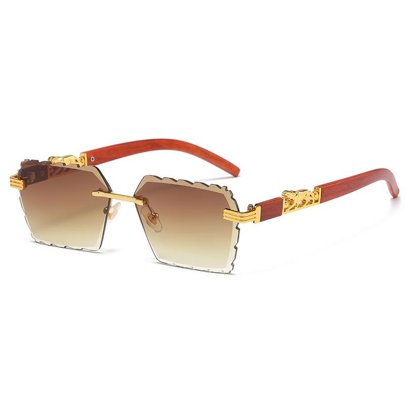 Occhiali da Sole Rettangolari Punk Senza Montatura con Motivo Ondulato Uomo Moda Vintage Trendy Occhiali da Sole Occhiali Senza Montatura UV 400