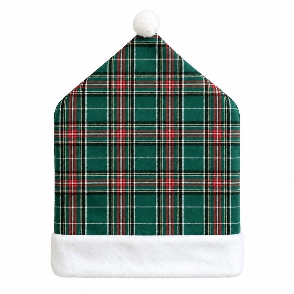 Santa Claus Chair Protective Slipcover Stripe Grid Stool Cover Christmas Chair Cover Xmas Party