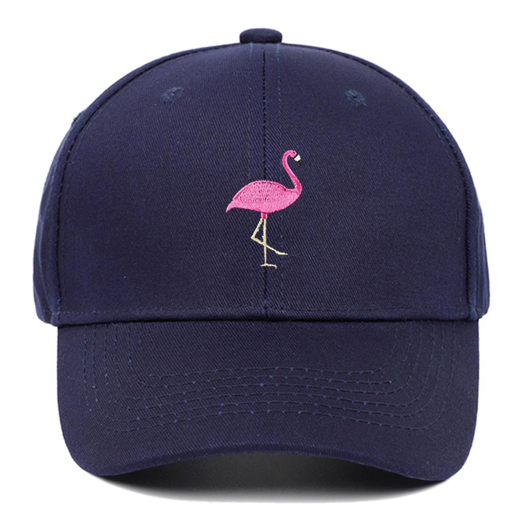 Unisex Cotton Flamingo Embroidered Baseball Cap for Outdoor Activities