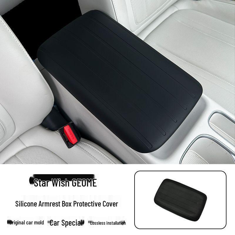 Pink Silicone Armrest Box Cover for Car Center Console