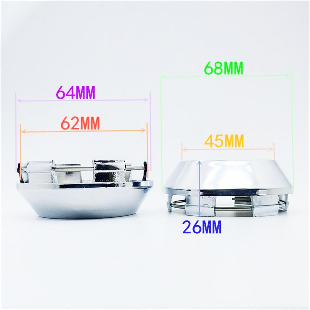 4pcs For Wheel Center Cap Universal Rim Chrome Hub Cap 68mm No Logo Silver Base