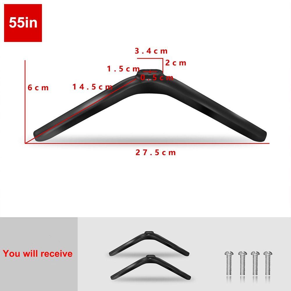 Schwarzer TV-Ständer Basis Halterung mit Schrauben Sockelfüße Halterung Neu Fernseher Tischfuß Schlafzimmer