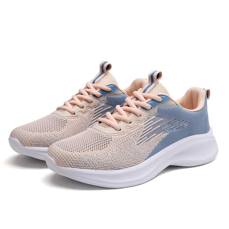 

Женская повседневная обувь, дышащая прогулочная сетчатая обувь на плоской подошве со шнуровкой, женские кроссовки Tenis Feminino 35 baby голубой