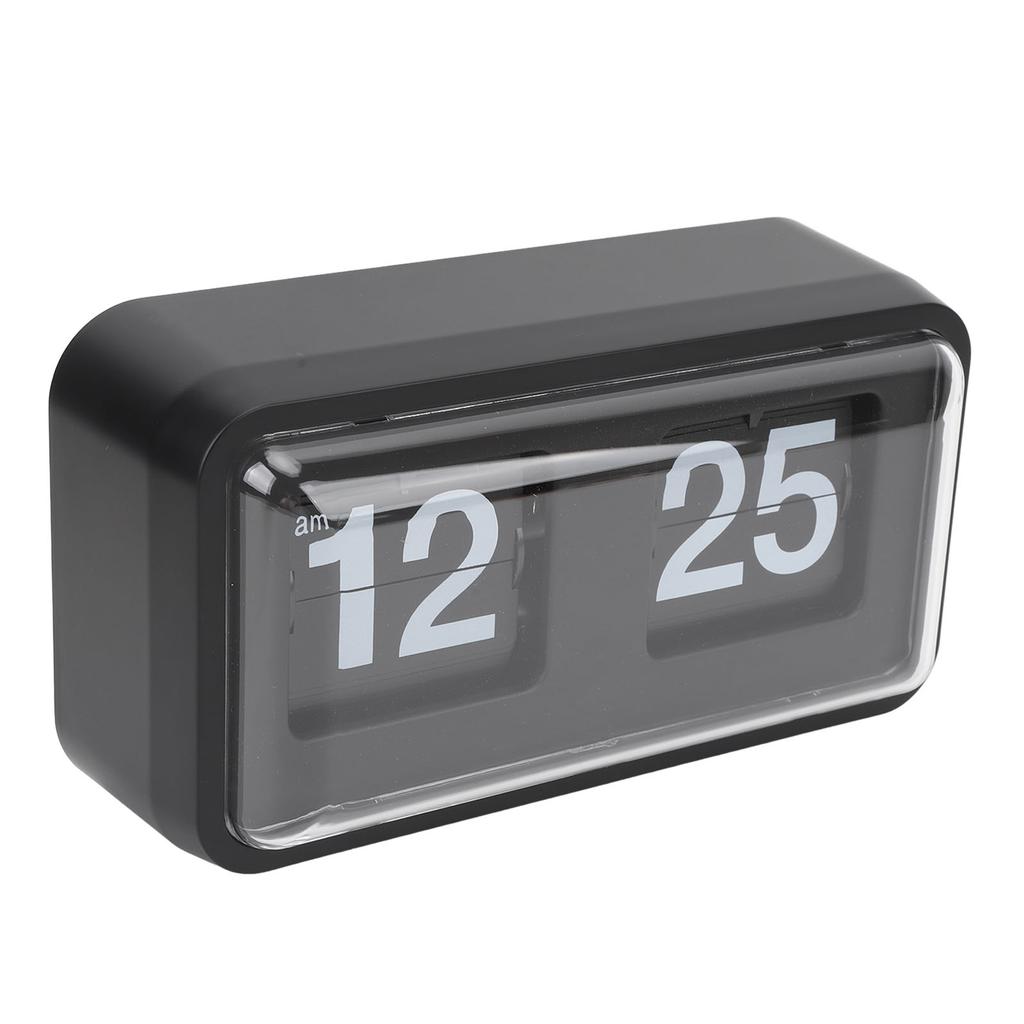 Retro Flip Clock Multifunctional Stylish Innovative Mechanical Flip Desk Clock with Clear Cover for