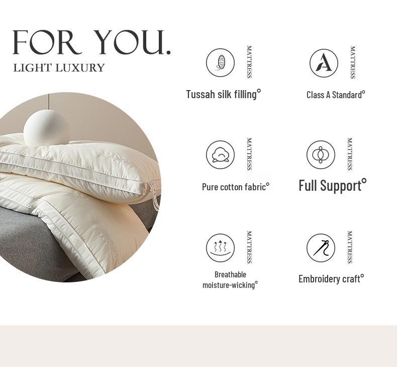 Luxury Silk & Cotton Neck Support Pillow Pair for Home Use