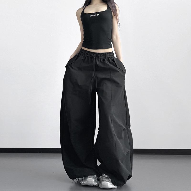 Women s High-Waisted Wide-Leg Korean Style Spring Pants - White, Slimming, Casual Student Outfit (2026) M