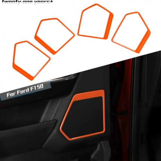 Orange Innen Tür Lautsprecher Abdeckung Zierrahmen Für Ford F150 -22 Zubehör