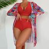 Swimwear Plus Size Women High Waist Bikinis 2025 Sexy 3 Piece Bikini Set Cover Up Swimsuit For Women