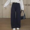 New Arrivals Open Run Women Classic Waistband Pleated Stretch Wide Pants