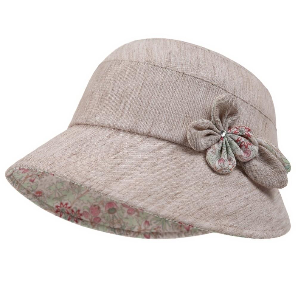 New Wide Brim Bucket Hat Flower Design Foldable Sun Hat Breathable Fabric Wide Brim Hat Outdoor Activities