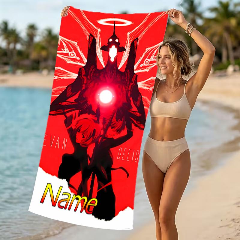 Customizable personalized beach towels Neon Genesis Evangelion themed designs.Suitable for the beach, yoga, sports;ideal as beach accessories