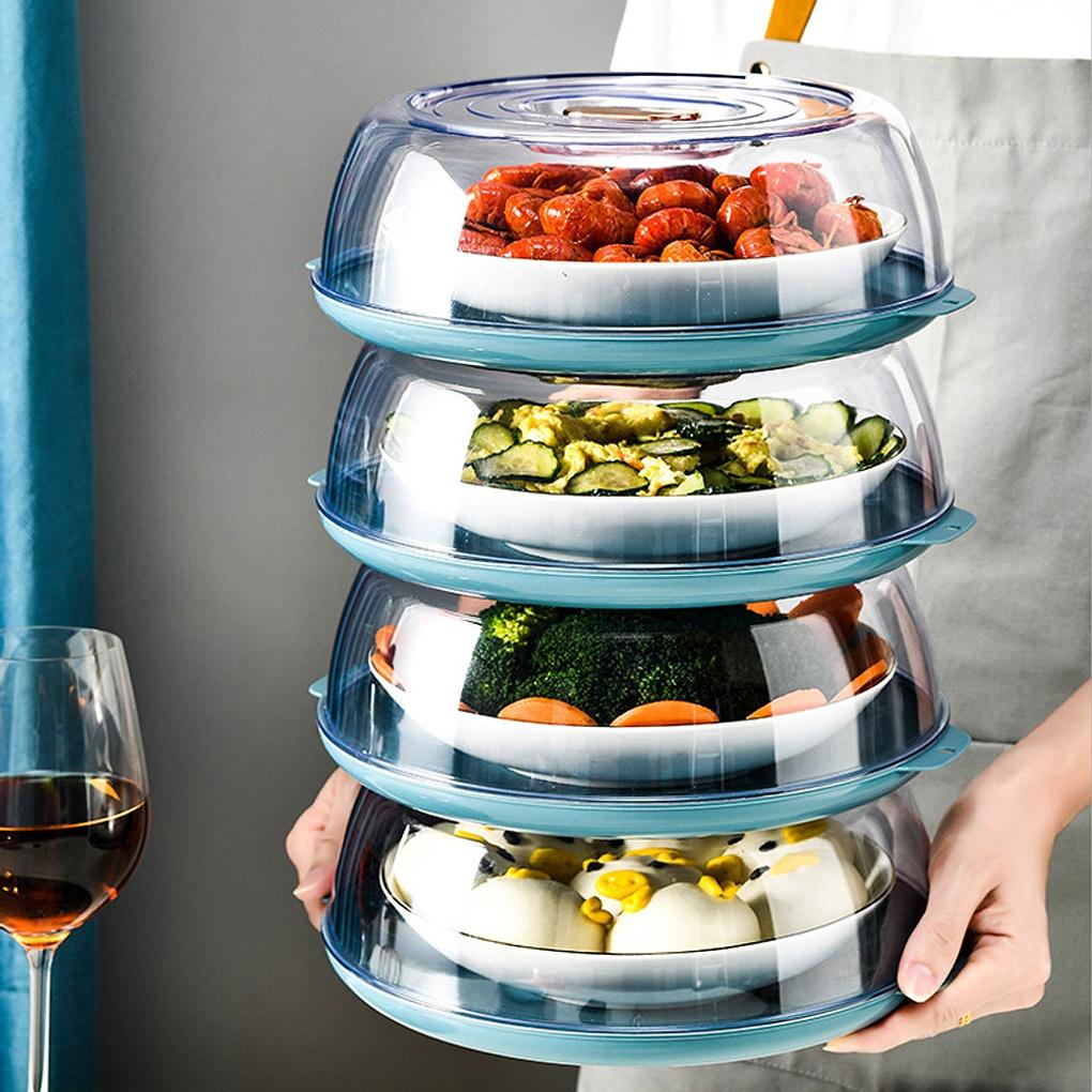 5-Tier Food Storage Case Hygienic Fruit Side Dish Cover Blue