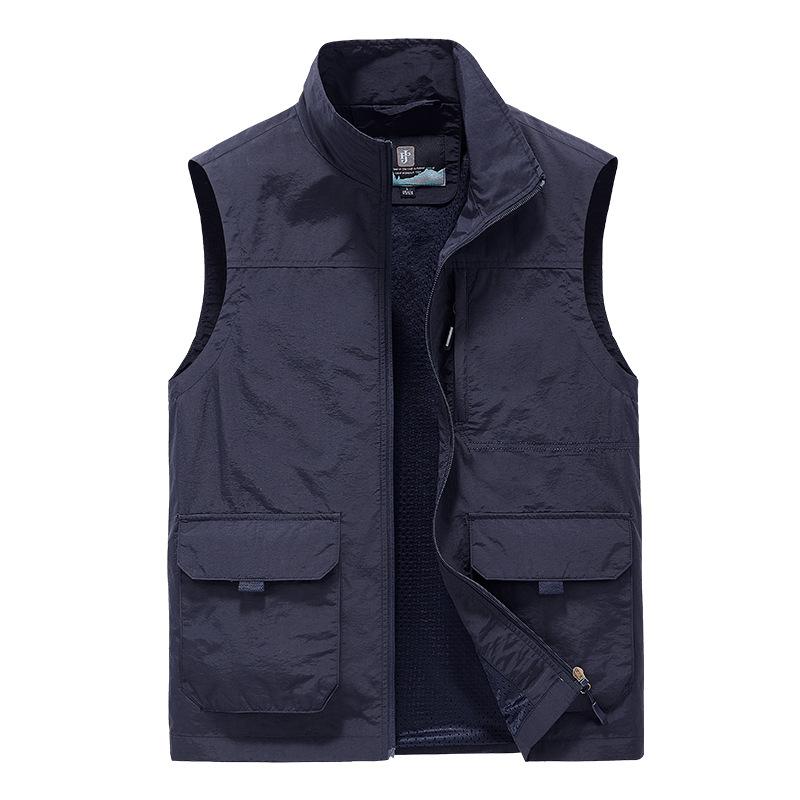 Outdoor Vest Men's Spring and Autumn Thin Fishing Horse Clip Photography Jacket Loose Casual Large Size Multi-pocket Shoulder