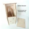 Tree Hanging Wooden Bat House, Outdoor Bat Shelter In Wood Construction with Front Opening Detail and Yard Use