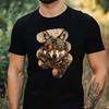 Men's T-Shirt Steampunk Wolf Motif Cotton Size XS To 5XL