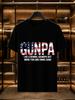 2026 New Arrival 100 Cotton Tshirt American Flag Texture Gunpa Funny Grandpa Slogan Print Crew Neck Casual Short Sleeve