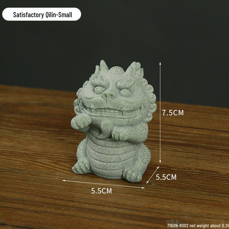 Porcelain Green Sandstone Buddha Ornament for Zen Fish Tank or Bonsai Display