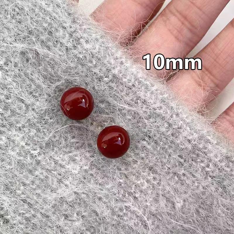 Cherry Red Vintage Daily Stud Earrings For Women Small Design Ear Jewelry