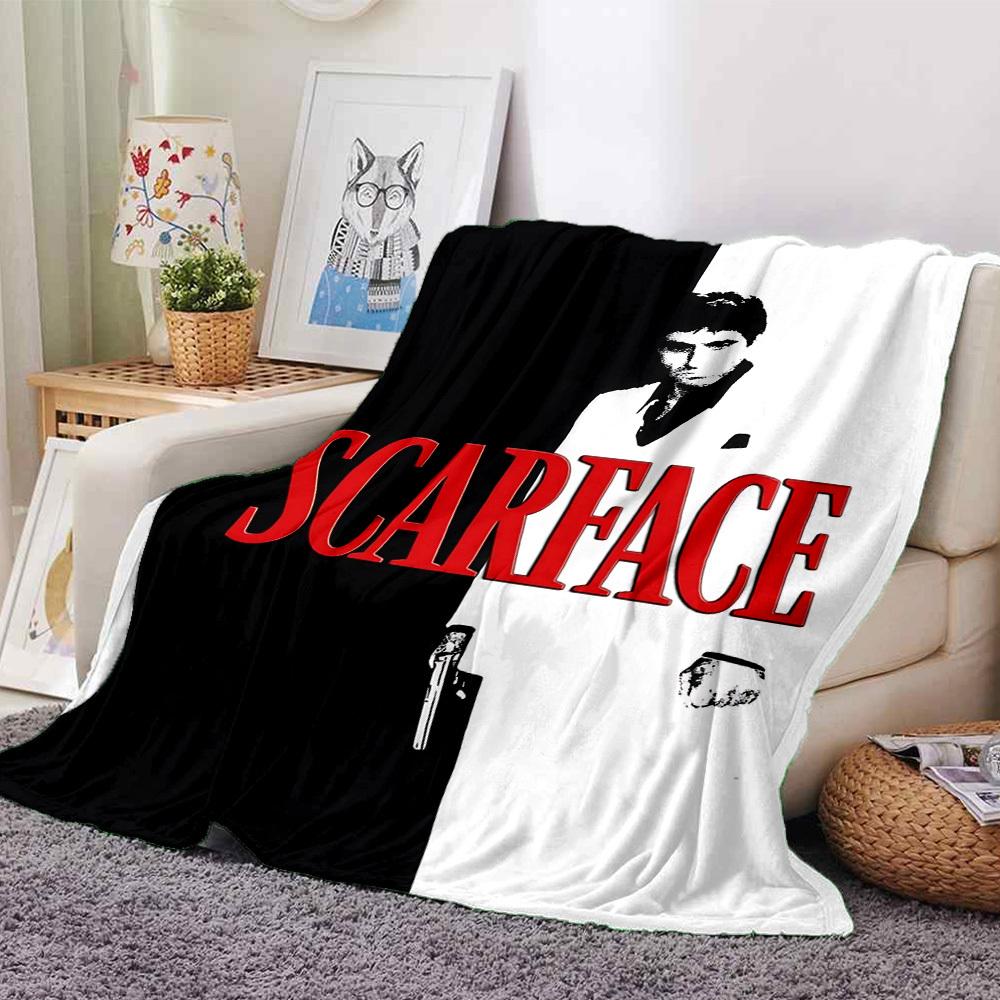 

1pc Scarface Soft Flannel All-Season Throw for Home, Office, Outdoor UseDurable Comfort 100573 80cmx120cm(31inx47in)