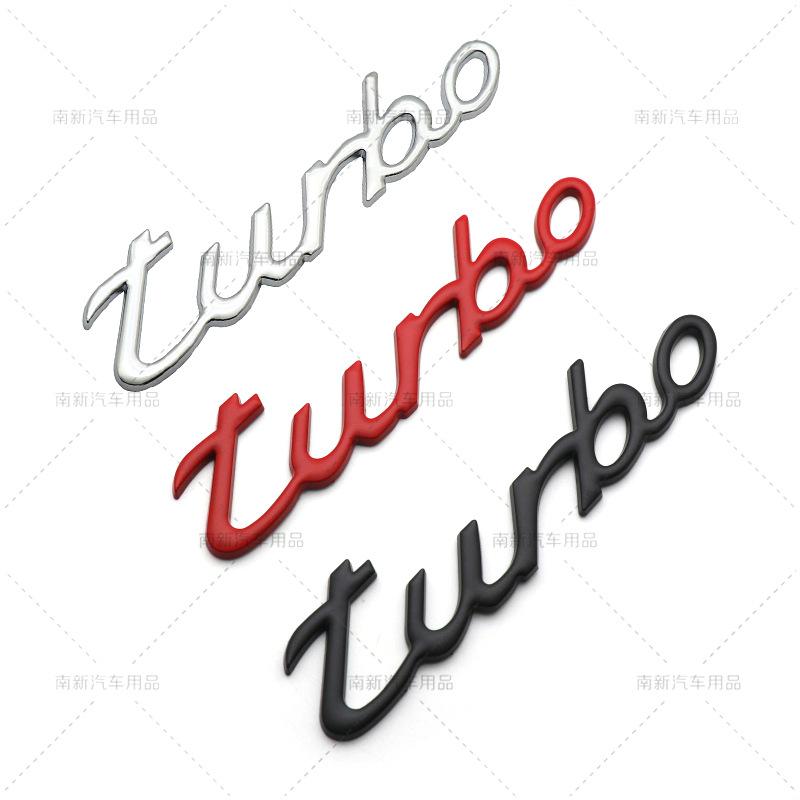 3D Metal Turbo Letter Logo Emblem Badge Car Sticker Auto Rear Back Trunk Decals Decoration Accessories