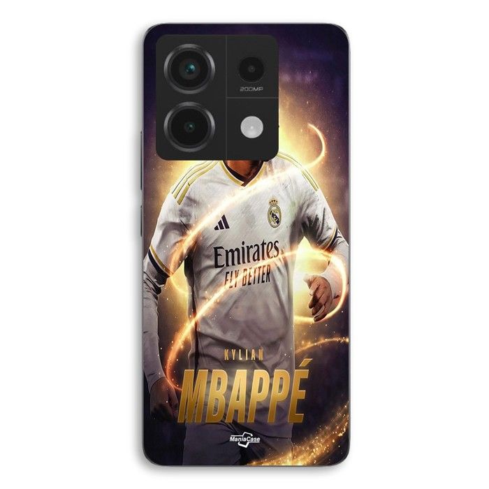 Coque de téléphone - MANIACASE - Xiaomi Redmi Note 13 Pro 5G - Silicone TPU - Kylian Mbappe - Noir