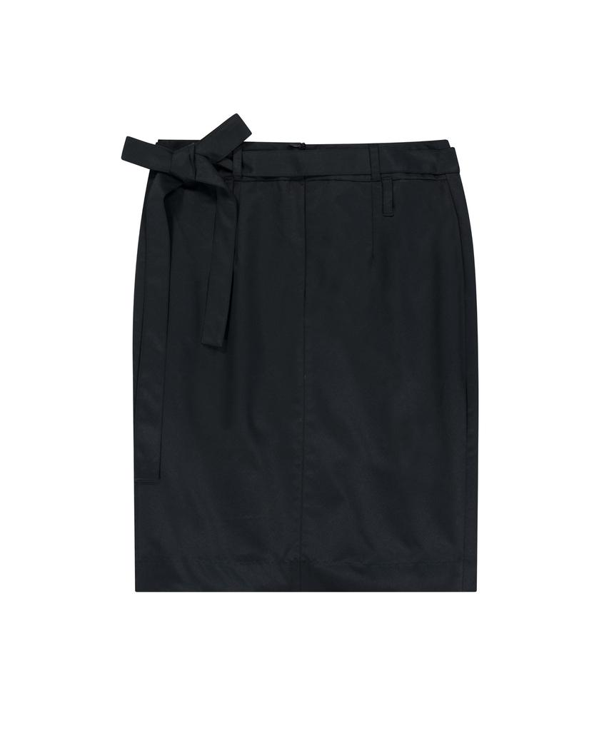 Iuga Makaras Belted Bag Midi Skirt (Black)